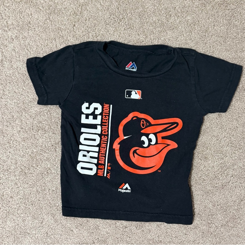 Majestic 2T Kids Orioles Black and Orange Tee